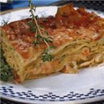 Лазанья с творогом и чесноком