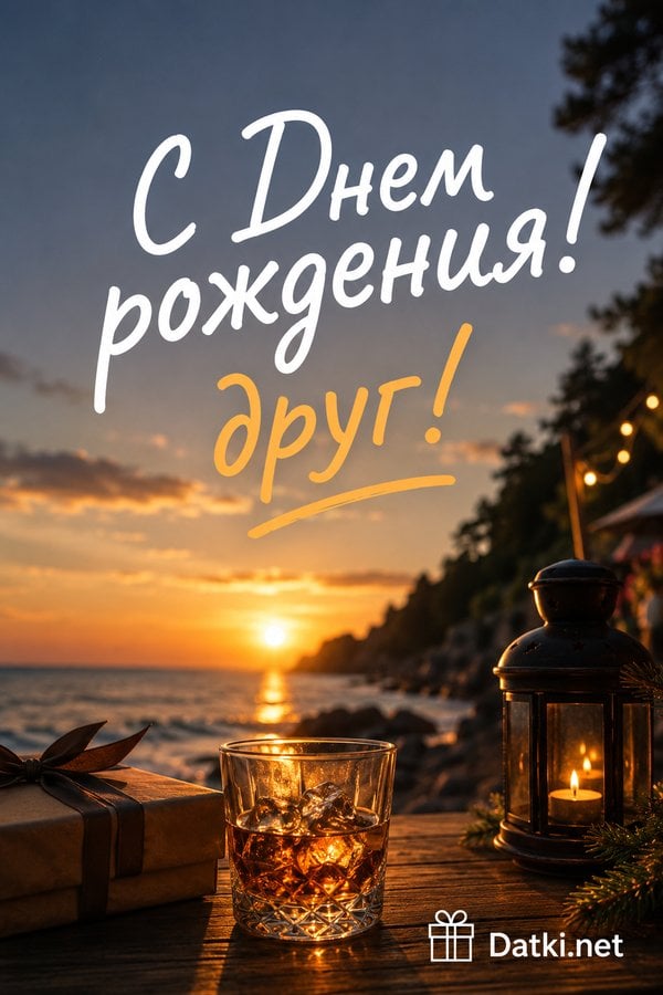 Картинка с днём рождения другу — лучшему другу — с праздником