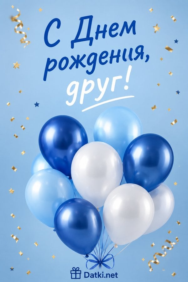 Изображение с днём рождения другу — пусть будет весело