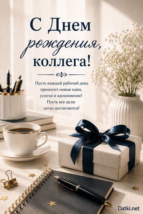 Картинка с днём рождения коллеге — всего самого лучшего