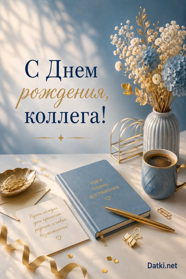 Изображение с днём рождения коллеге — отличного настроения