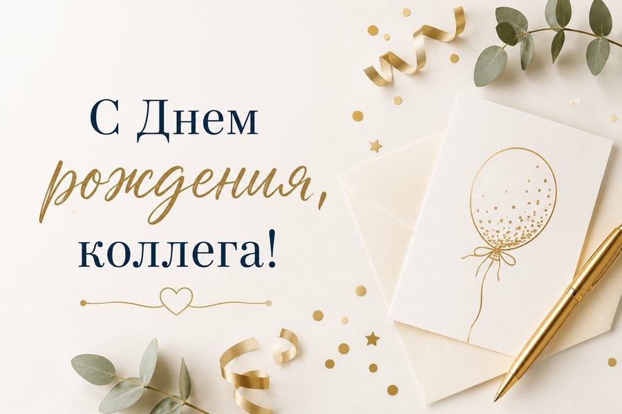 Картинка с днём рождения коллеге — гармонии в команде