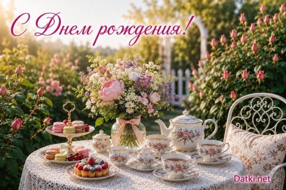Открытка с днём рождения женщине — счастья и красоты