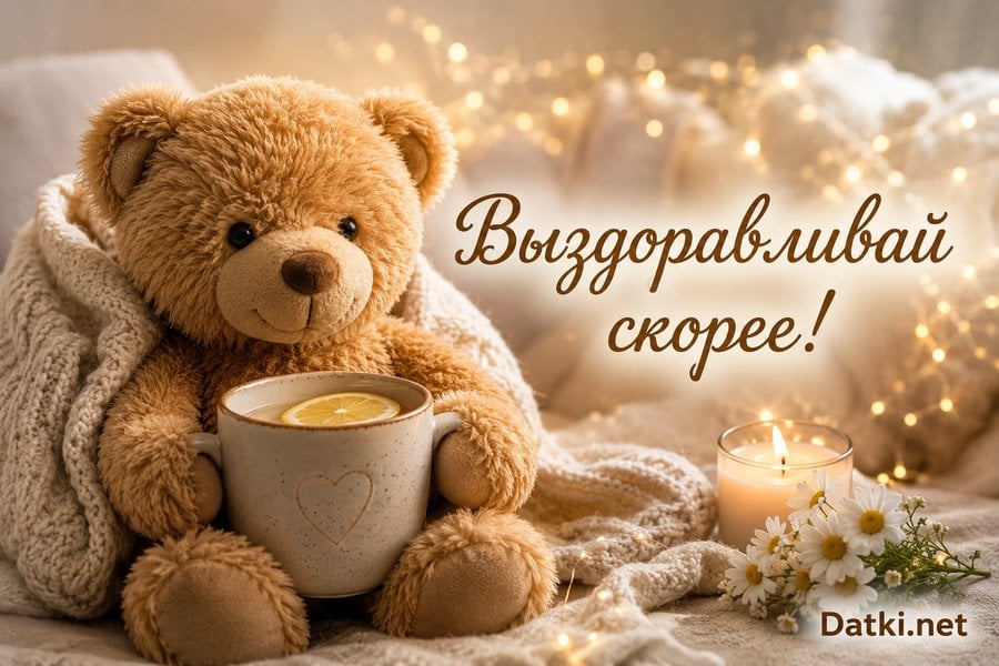 Открытка выздоравливай — картинка на выздоровление — 300756