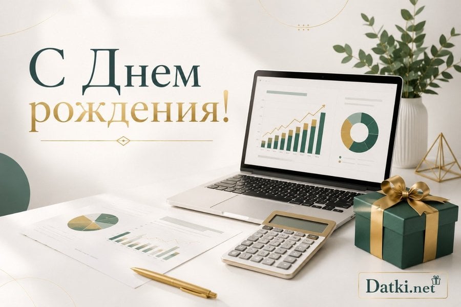 Открытка с днём рождения бухгалтеру — пусть день будет особенным