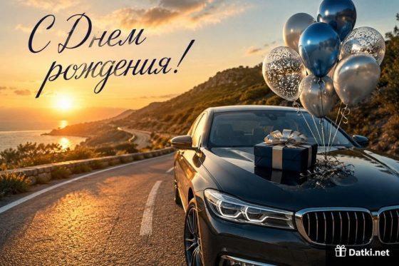 Картинка с днём рождения водителю — поздравительная открытка