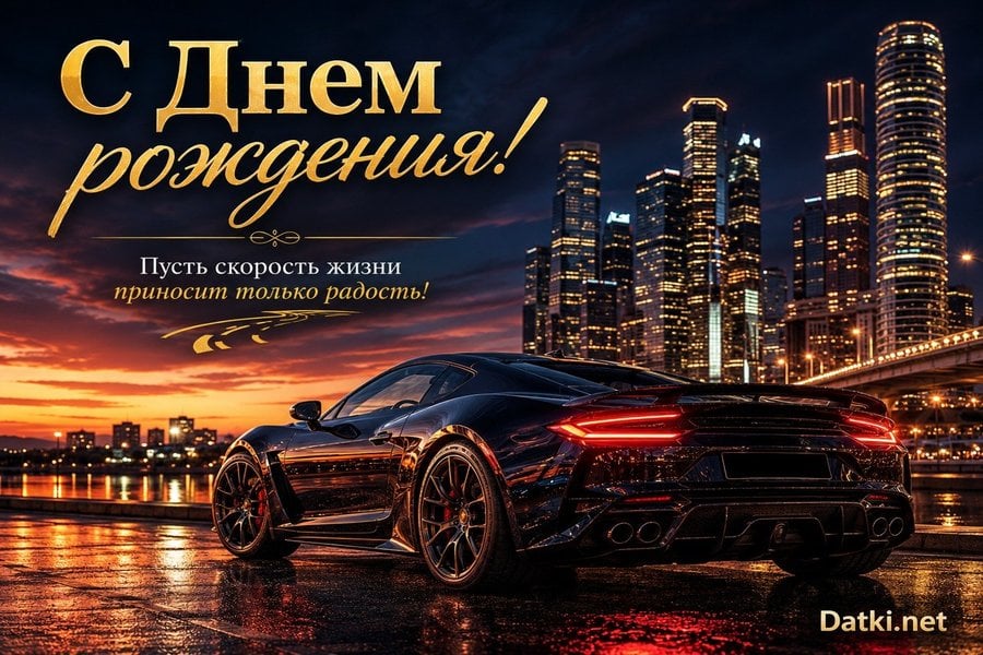 Открытка с днём рождения водителю — здоровья и бодрости
