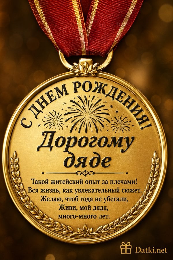 Картинка с днём рождения дяде — пусть жизнь радует