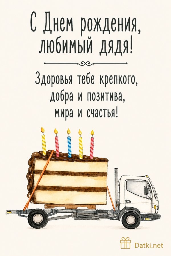Открытка с днём рождения дяде — с днюхой