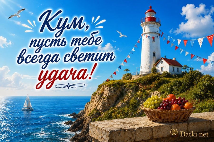 Открытка с днём рождения куму — здоровья и сил