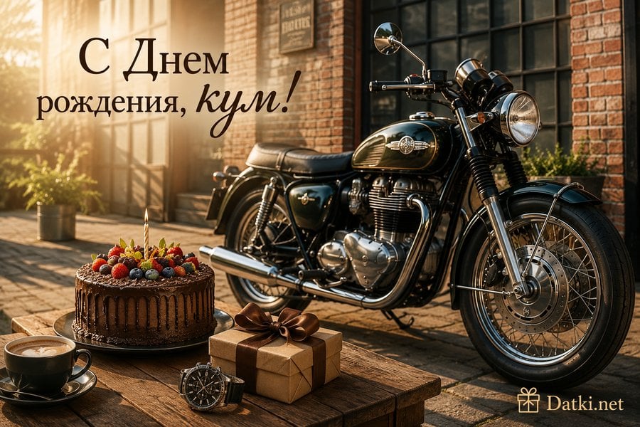 Открытка с днём рождения куму — радости и достижений