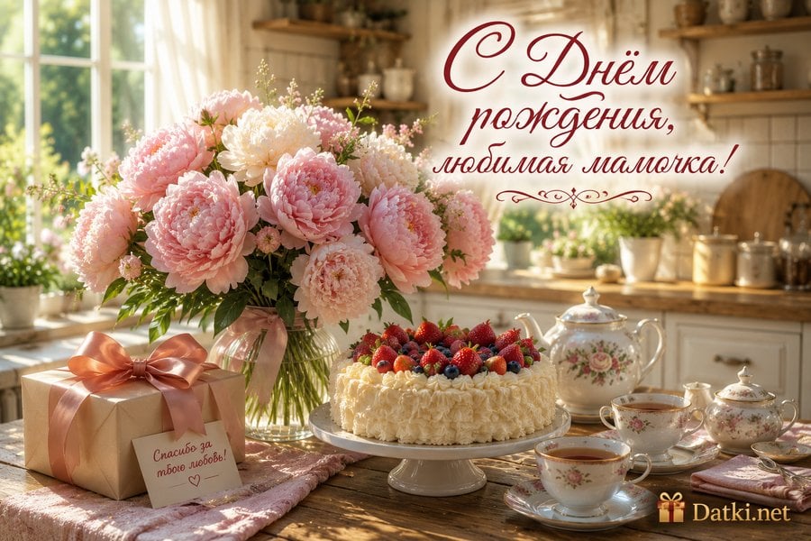 Открытка с днём рождения маме — крепкого здоровья