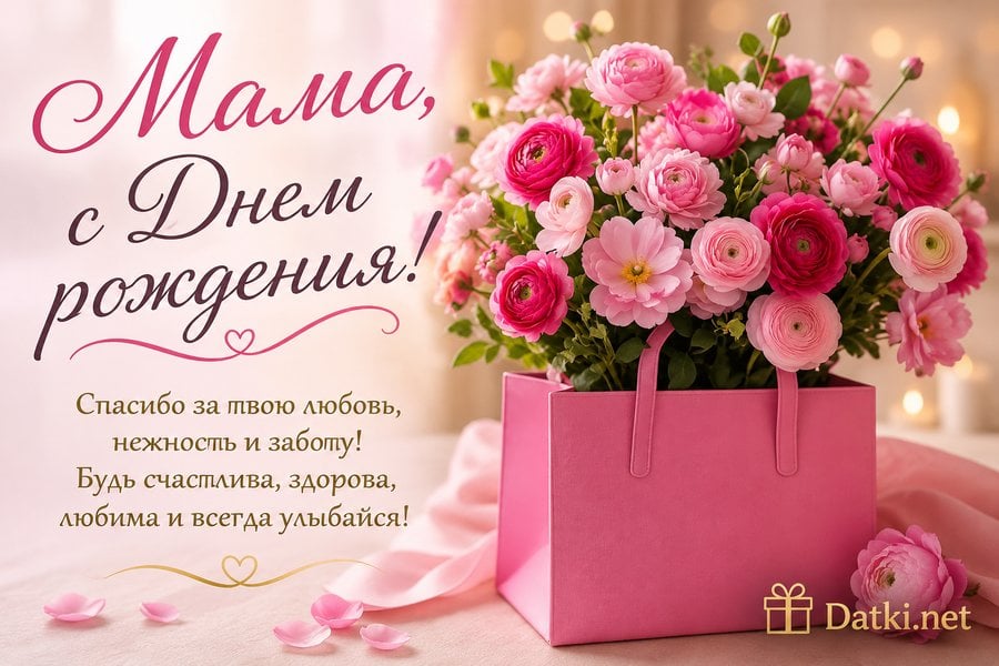 Картинка с днём рождения маме — удачи во всём