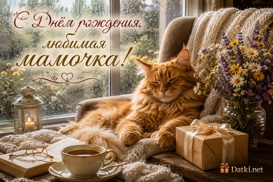 Картинка с днём рождения маме — родной мамочке — с праздником
