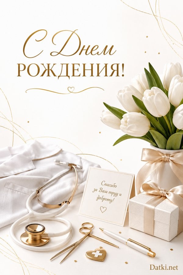 Картинка с днём рождения медсестре — с днюхой