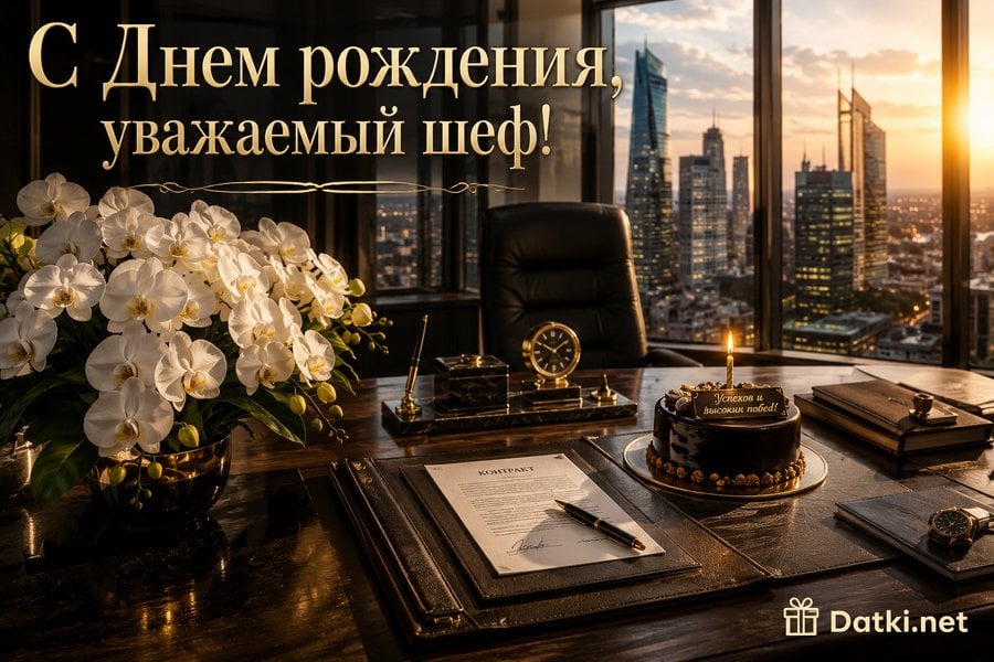Изображение с днём рождения начальнику — уважаемому начальнику — с праздником