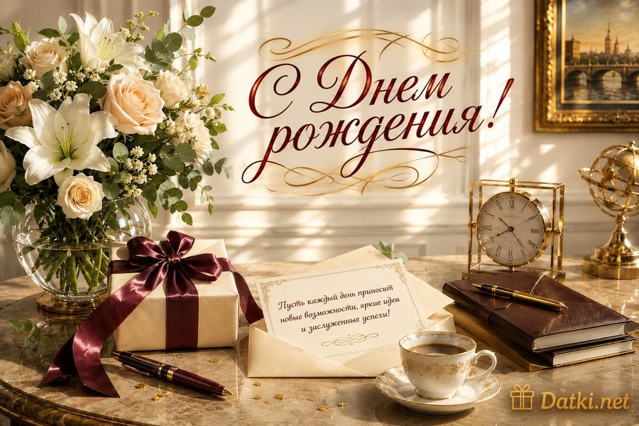 Картинка с днём рождения начальнику — профессионального роста