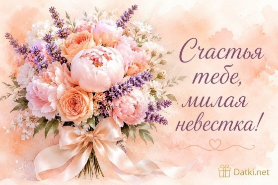 Открытка с днём рождения невестке — пусть мечты сбываются