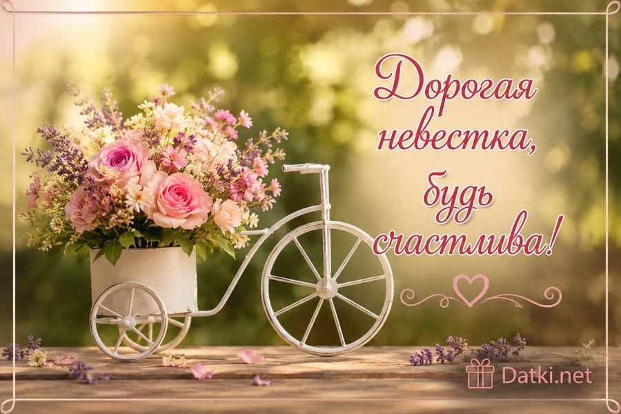 Открытка с днём рождения невестке — тепла и гармонии в семье