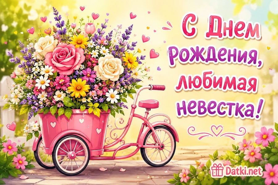 Изображение с днём рождения невестке — пусть день будет особенным