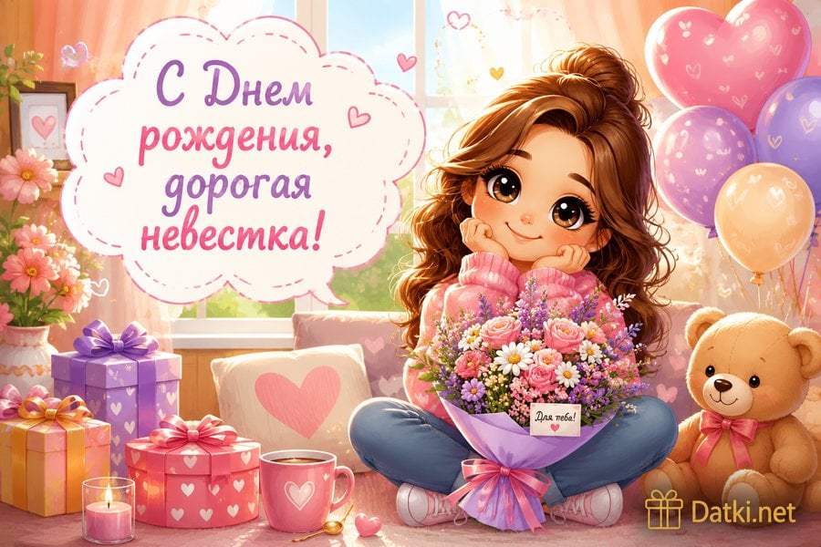 Картинка с днём рождения невестке — с ДР