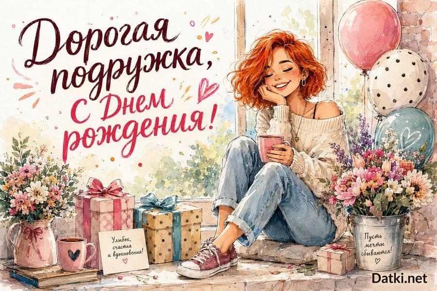 Изображение с днём рождения подруге — с ДР