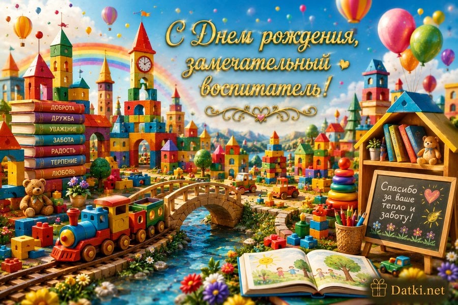 Изображение с днём рождения воспитателю — радости и тепла