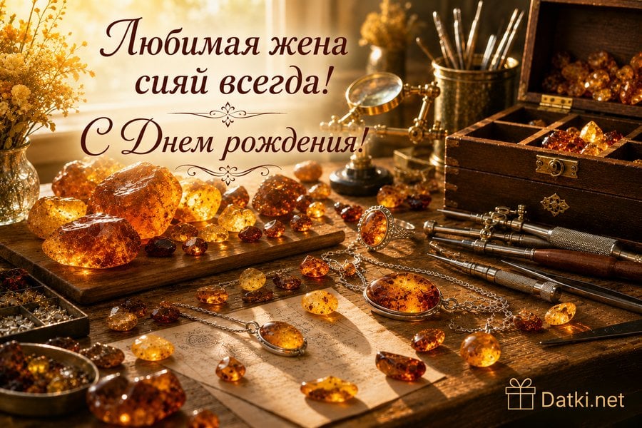 Изображение с днём рождения жене — с тёплыми пожеланиями