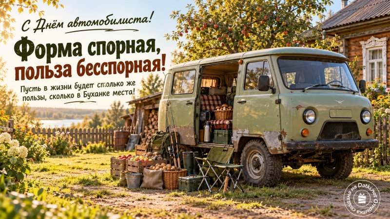 Открытка с днем автомобилиста — радости и тепла