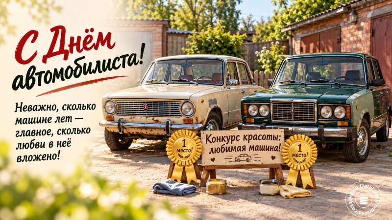 Открытка с днем автомобилиста — ярких впечатлений
