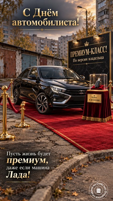 Изображение с днем автомобилиста — поздравительная открытка