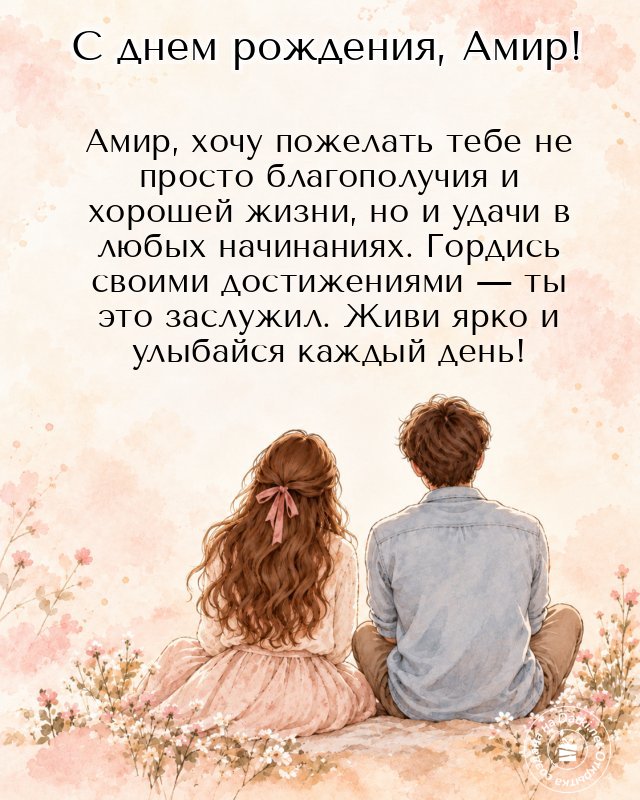 Открытка с днём рождения — с теплыми пожеланиями