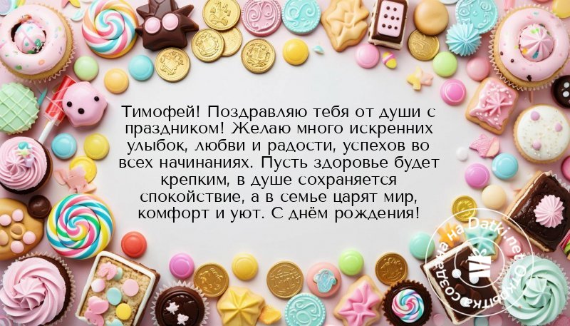 Открытка с днём рождения — с теплыми пожеланиями