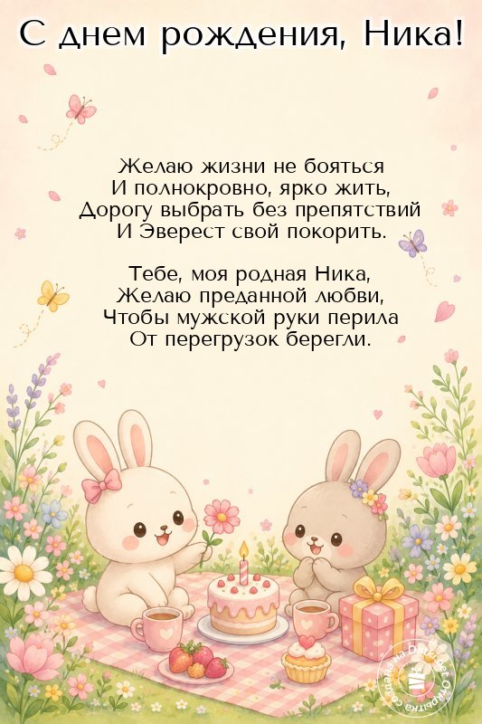 Открытка с днём рождения — пусть сбудутся мечты