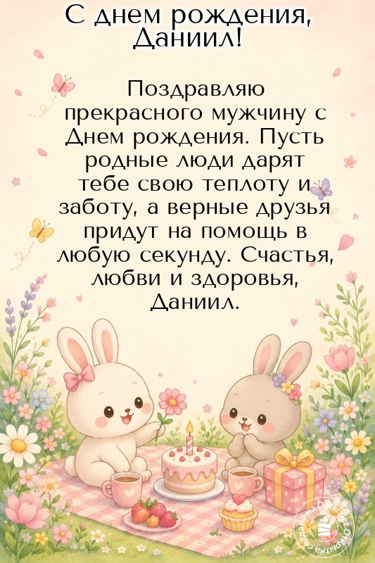 Открытка с днём рождения — с теплыми пожеланиями