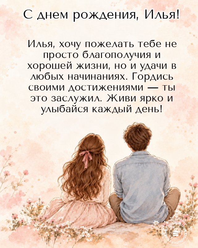 Открытка с днём рождения — с теплыми пожеланиями